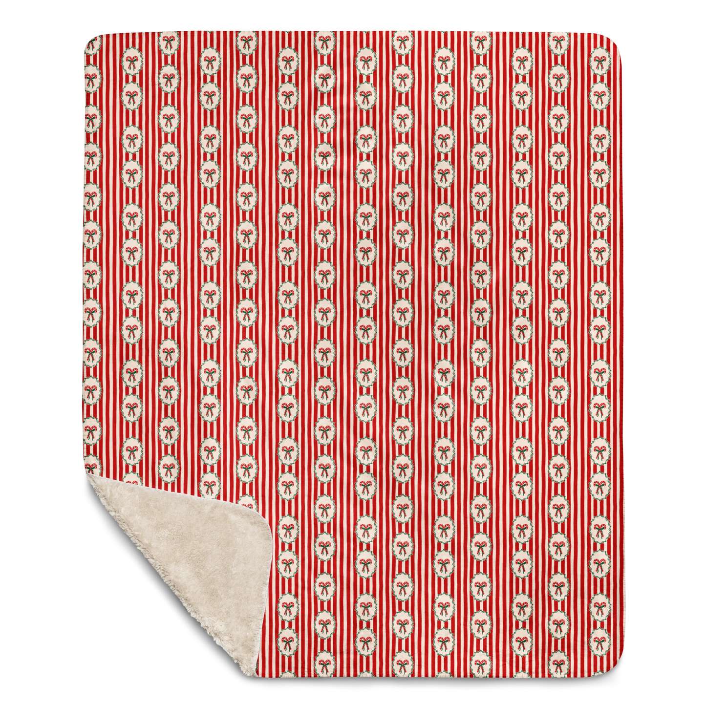 Candy Cane Lane Christmas Sherpa Blanket