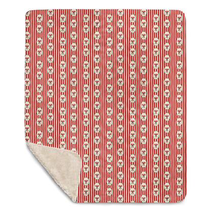 Candy Cane Lane Christmas Sherpa Blanket