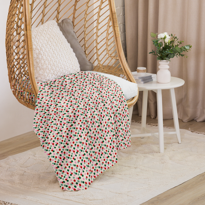 Holiday Polka Christmas Sherpa Blanket