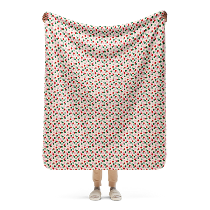 Holiday Polka Christmas Sherpa Blanket