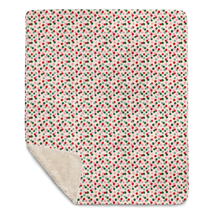 Holiday Polka Christmas Sherpa Blanket