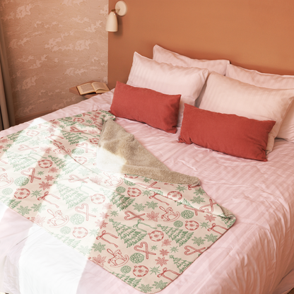 Holly Jolly Mix Christmas Sherpa Blanket