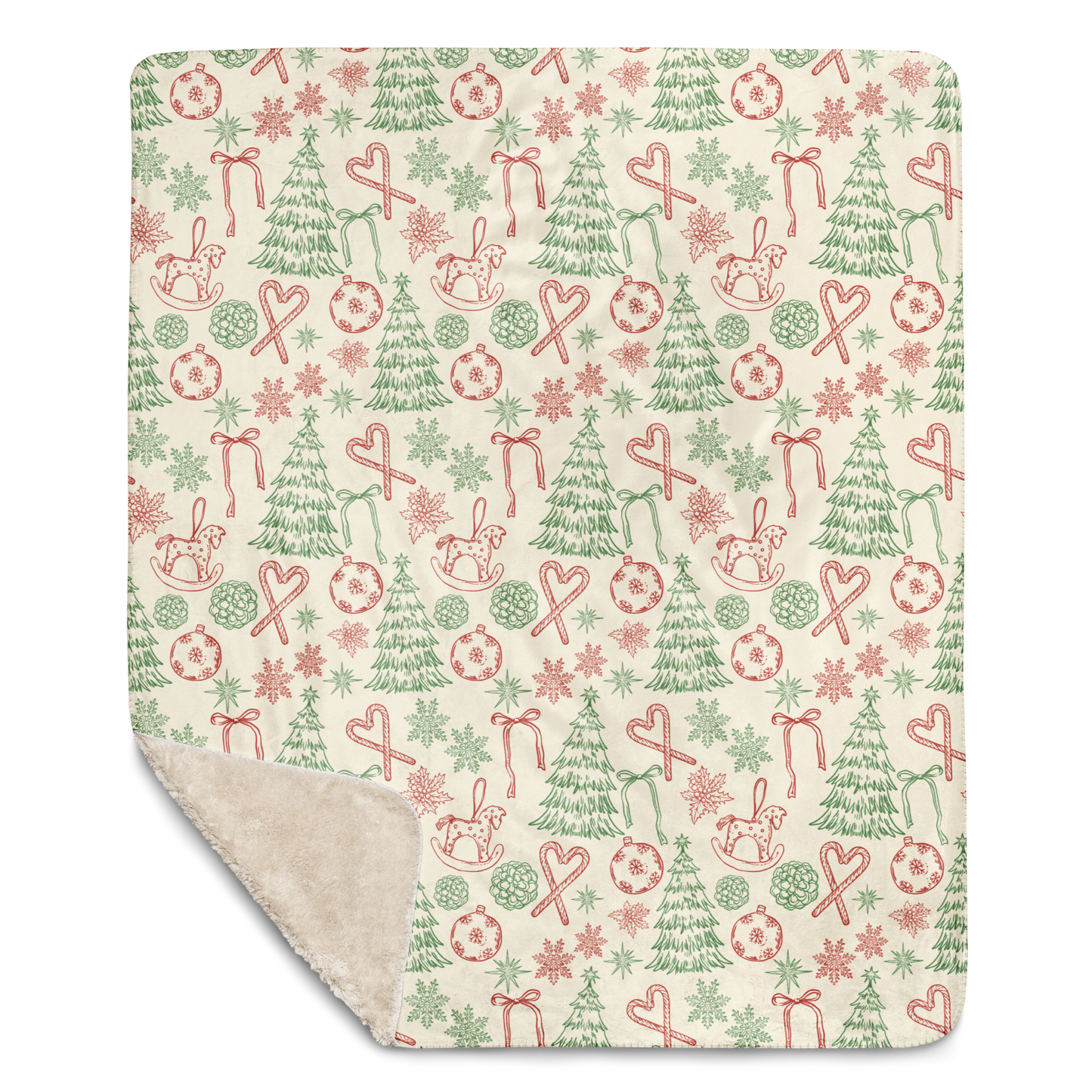 Holly Jolly Mix Christmas Sherpa Blanket