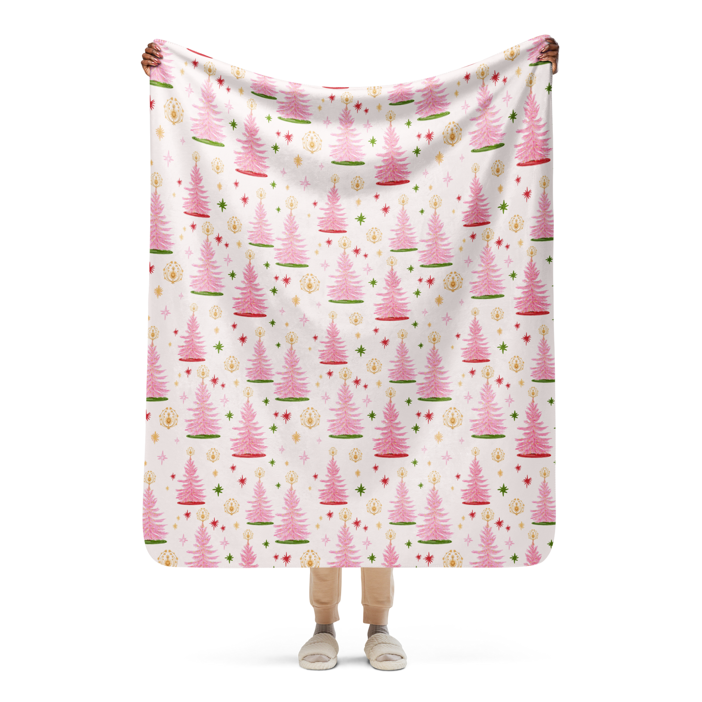 Cotton Candy Christmas Sherpa Blanket