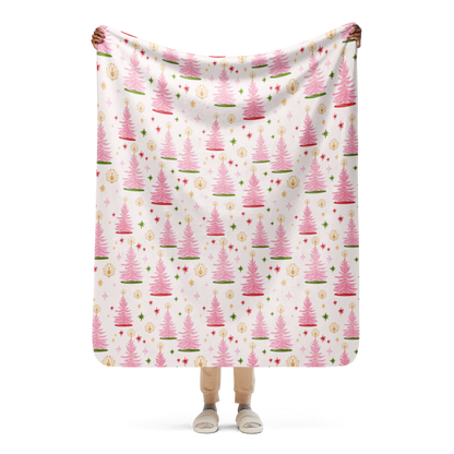 Cotton Candy Christmas Sherpa Blanket