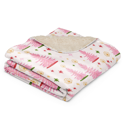 Cotton Candy Christmas Sherpa Blanket