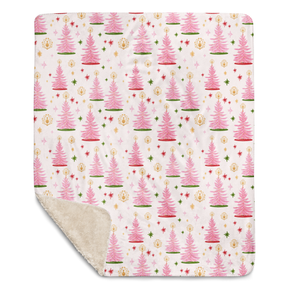 Cotton Candy Christmas Sherpa Blanket