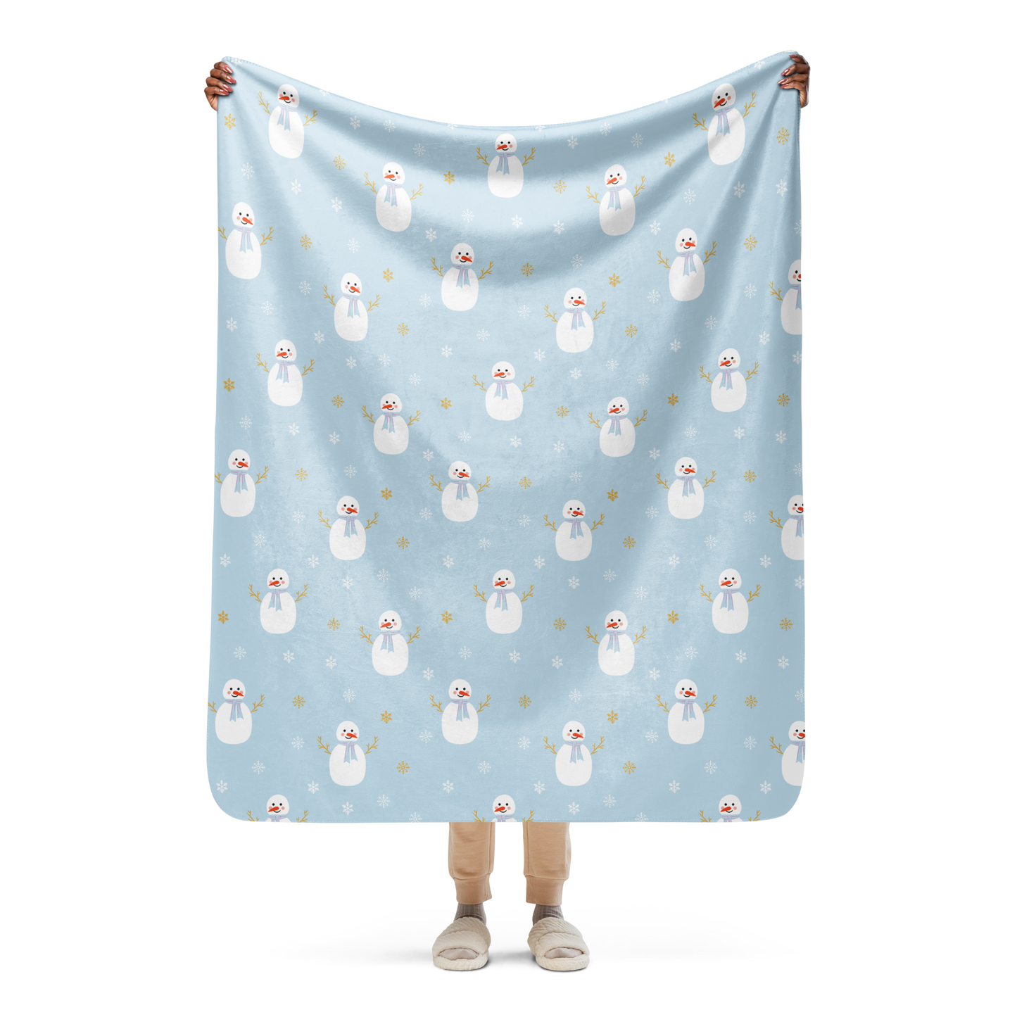 Snowy Buddy Christmas Sherpa Blanket