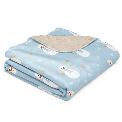 Snowy Buddy Christmas Sherpa Blanket