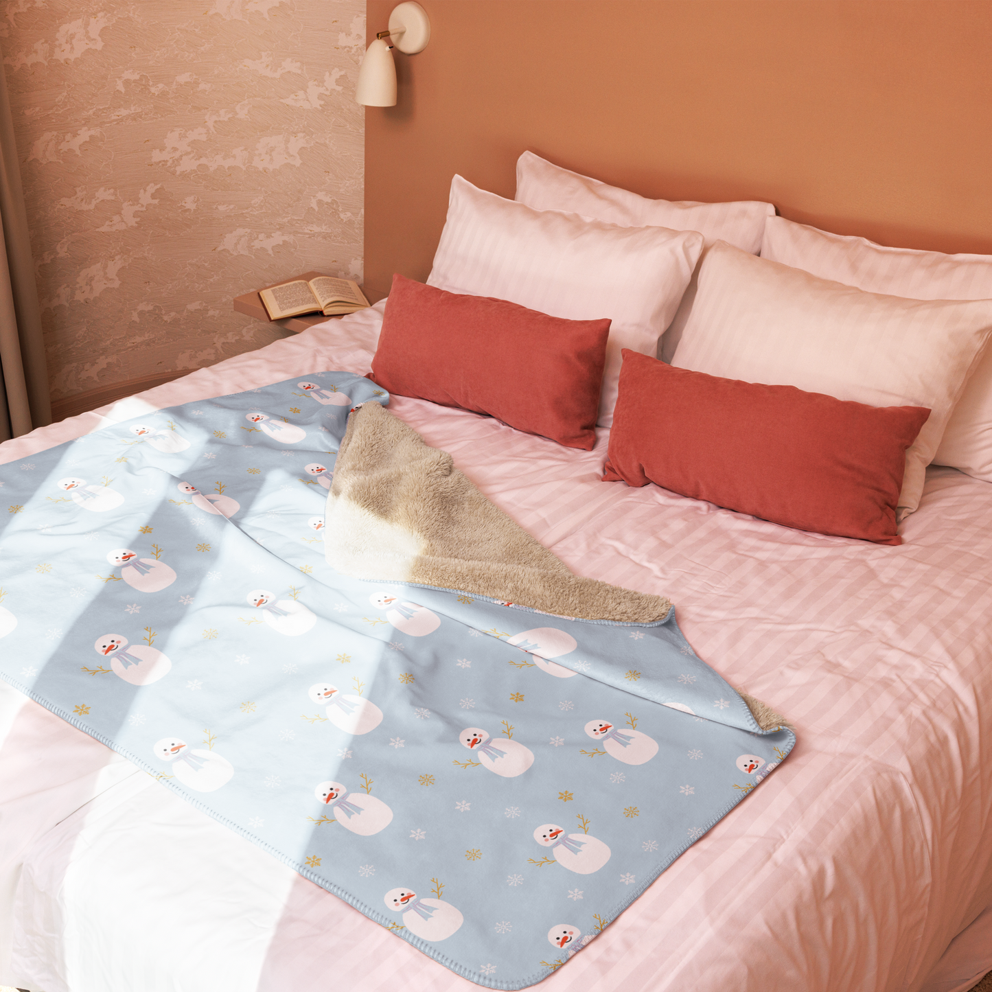 Snowy Buddy Christmas Sherpa Blanket