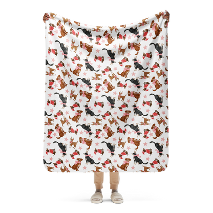 Dogs Love Christmas Too Sherpa Blanket