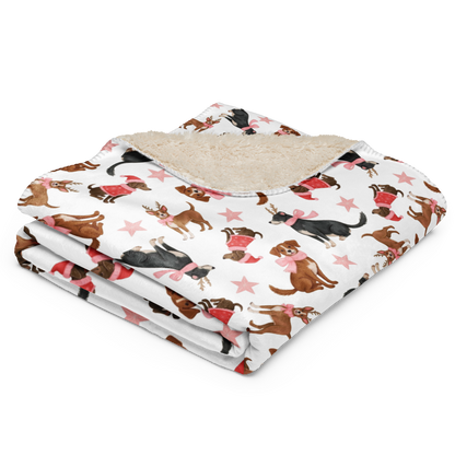 Dogs Love Christmas Too Sherpa Blanket