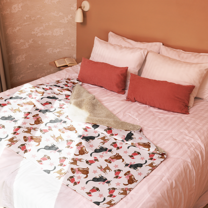 Dogs Love Christmas Too Sherpa Blanket
