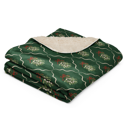 Under the Mistletoe Christmas Sherpa Blanket