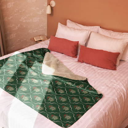 Under the Mistletoe Christmas Sherpa Blanket
