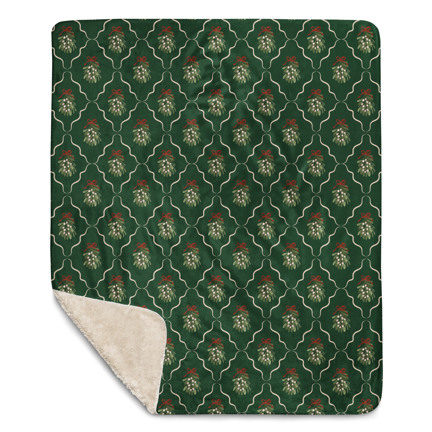 Under the Mistletoe Christmas Sherpa Blanket
