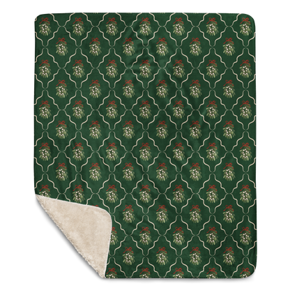 Under the Mistletoe Christmas Sherpa Blanket