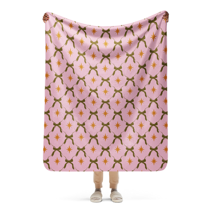 Twinkle in Pink Christmas Sherpa Blanket