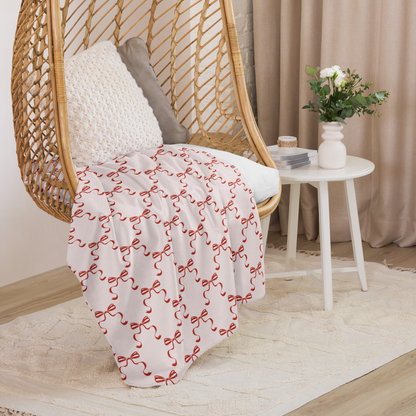 The Perfect Bow Christmas Sherpa Blanket
