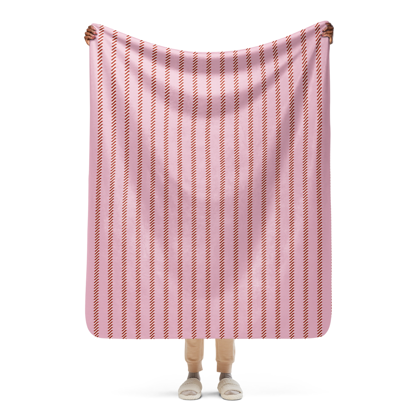 Candy Cane Christmas Sherpa Blanket