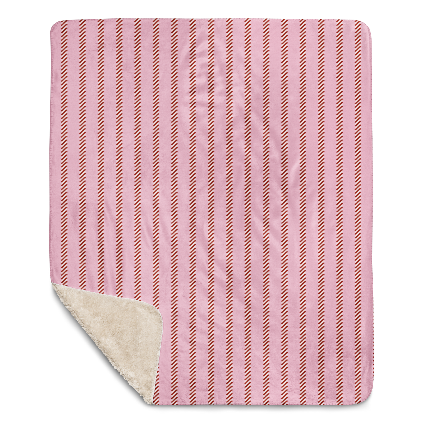 Candy Cane Christmas Sherpa Blanket