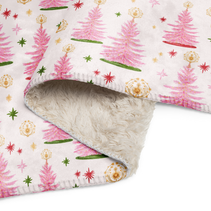 Cotton Candy Christmas Sherpa Blanket