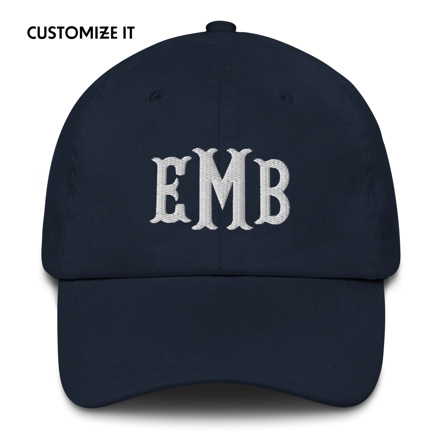CUSTOM Fishtail Monogrammed Initials Embroidered Cap