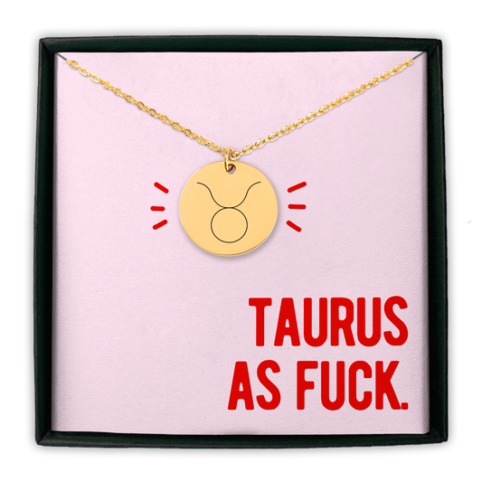 Taurus As Fuck Zodiac Coin Necklace