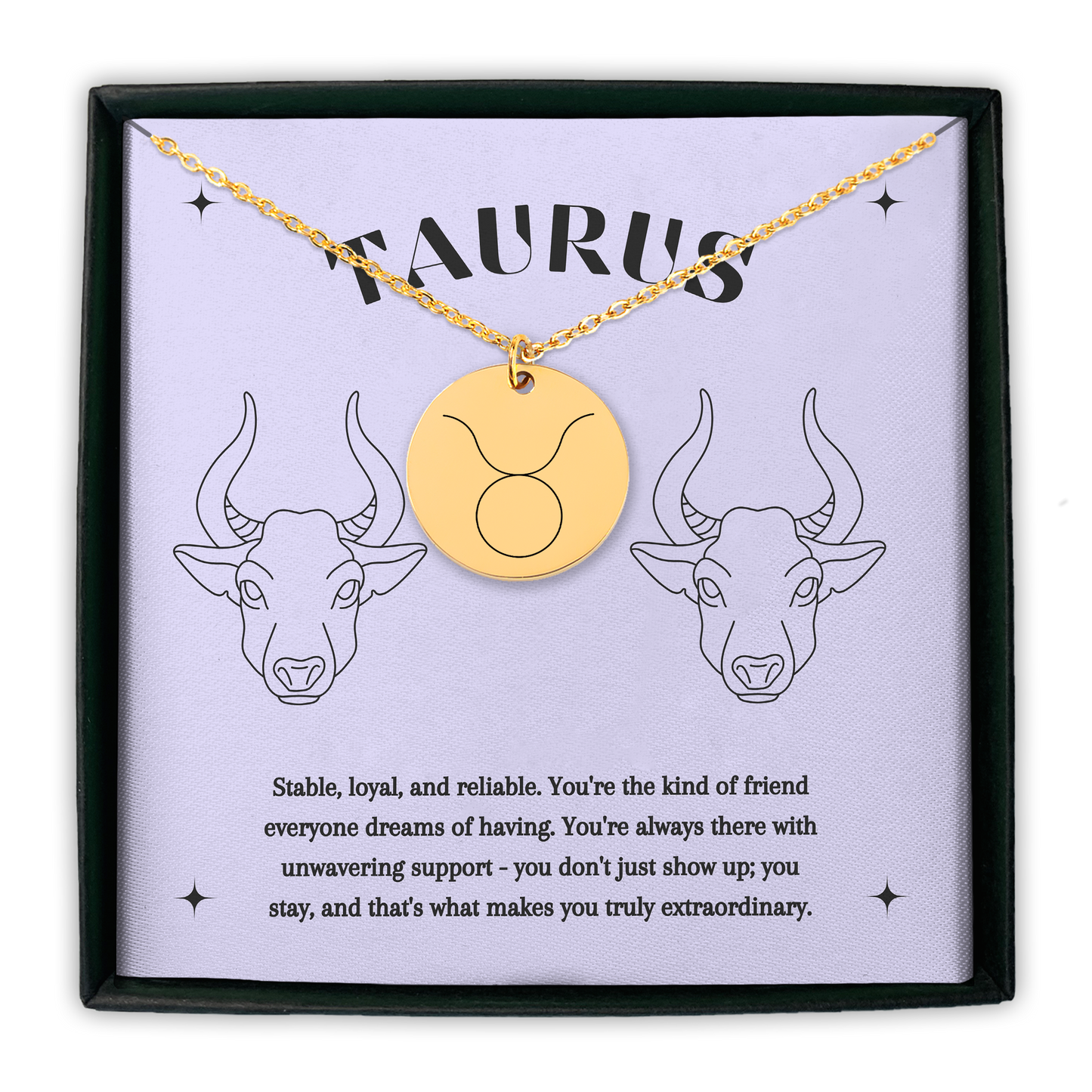 Taurus Symbol Zodiac Coin Necklace