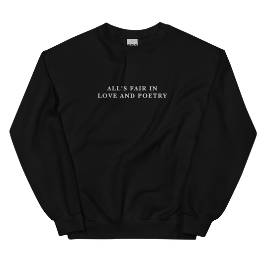 All's Fair in Love and Poetry Embroidered Crewneck Sweatshirt