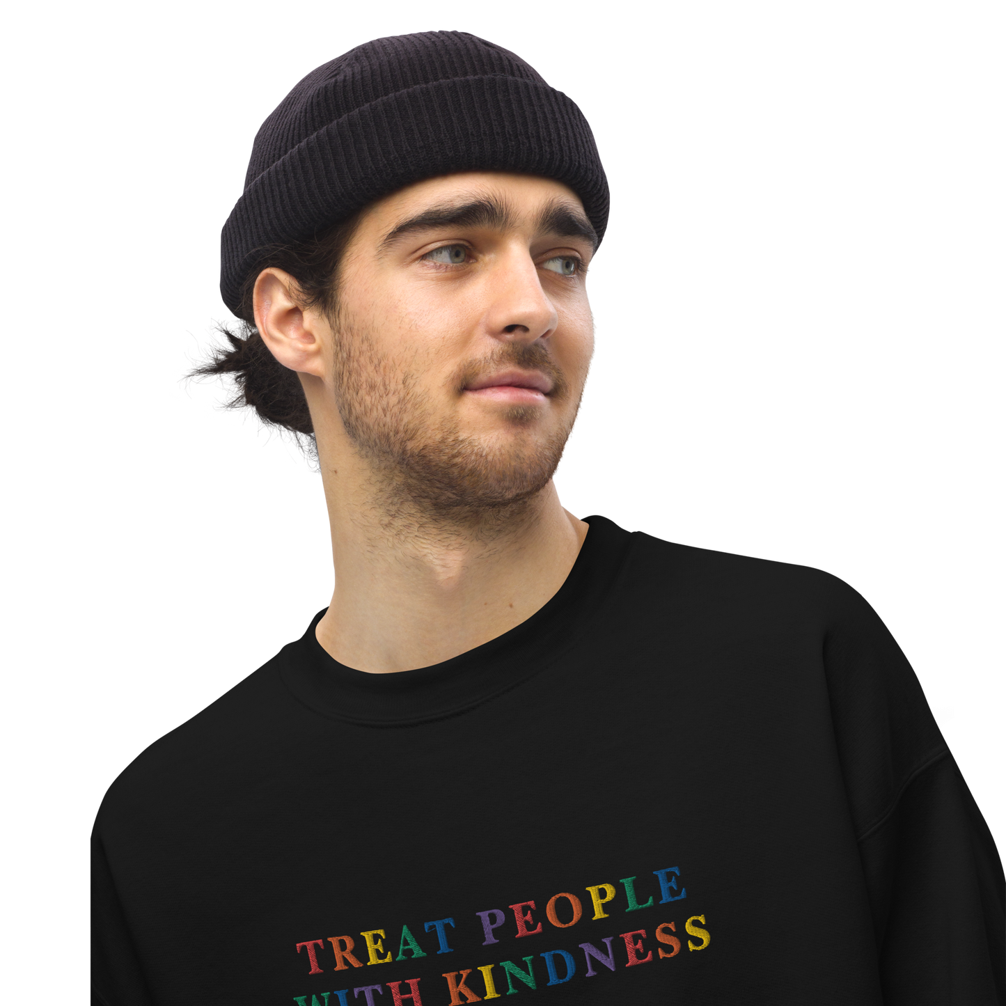 Treat People With Kindness Embroidered Crewneck Sweatshirt