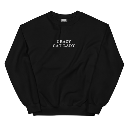 Crazy Cat Lady Embroidered Crewneck Sweatshirt