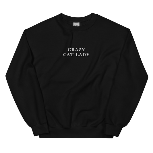 Crazy Cat Lady Embroidered Crewneck Sweatshirt