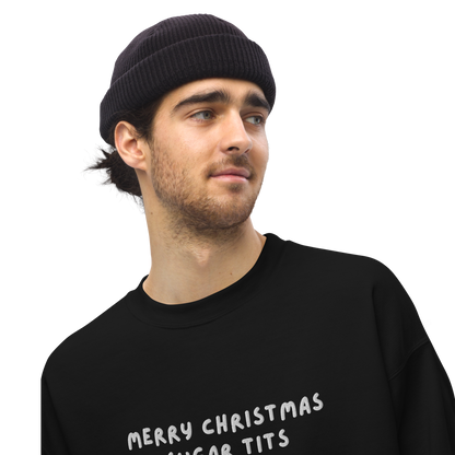 Merry Christmas Sugar Tits Embroidered Sweatshirt