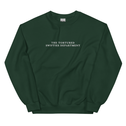 The Tortured Swifties Department Embroidered Crewneck Sweatshirt