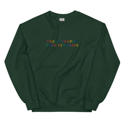 Treat People With Kindness Embroidered Crewneck Sweatshirt