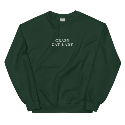 Crazy Cat Lady Embroidered Crewneck Sweatshirt