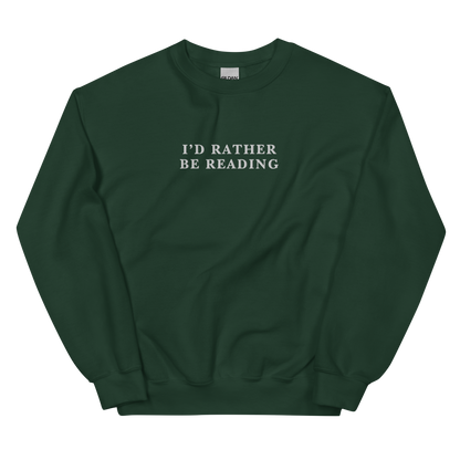 I'd Rather Be Reading Embroidered Crewneck Sweatshirt