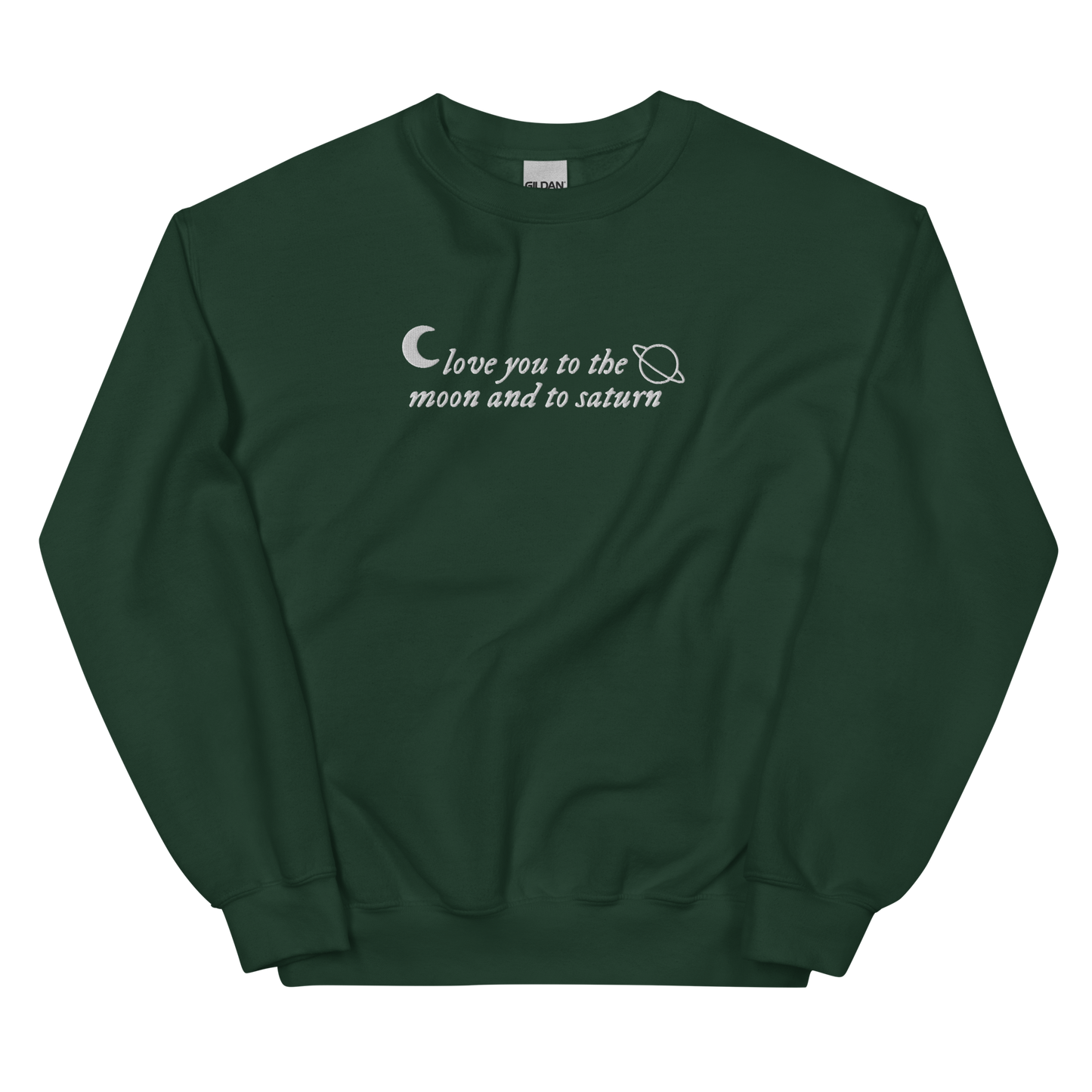 Love You to the Moon and to Saturn Embroidered Crewneck Sweatshirt