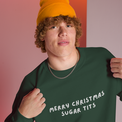 Merry Christmas Sugar Tits Embroidered Sweatshirt