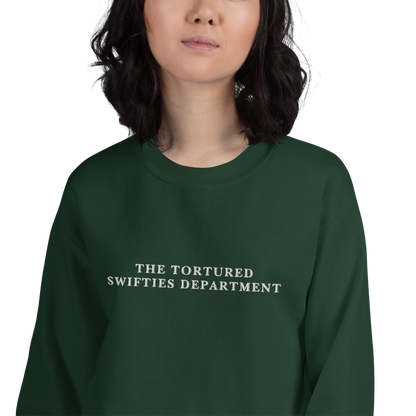 The Tortured Swifties Department Embroidered Crewneck Sweatshirt