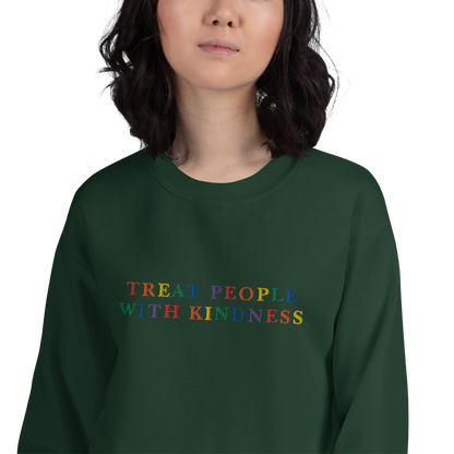 Treat People With Kindness Embroidered Crewneck Sweatshirt