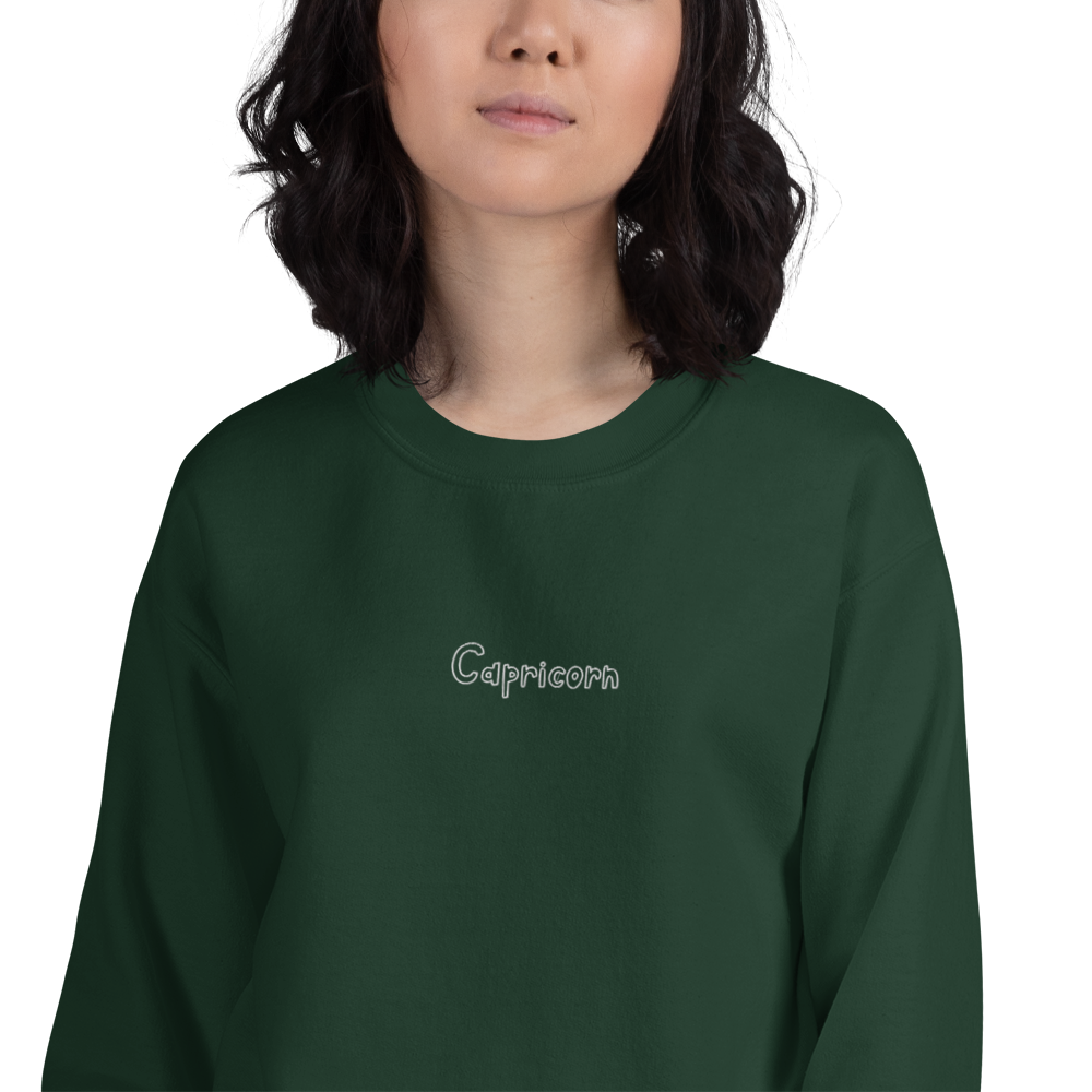 Capricorn Zodiac Embroidered Sweatshirt