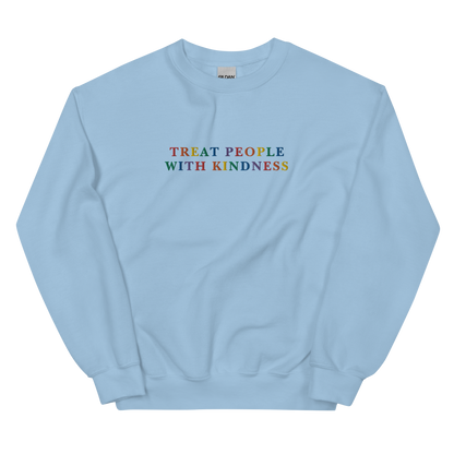 Treat People With Kindness Embroidered Crewneck Sweatshirt