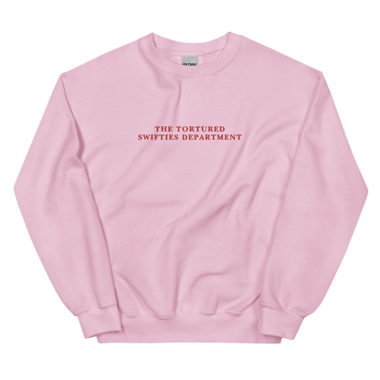 The Tortured Swifties Department Embroidered Crewneck Sweatshirt