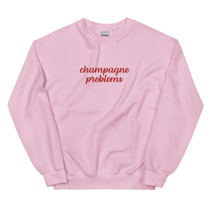 Champagne Problems Embroidered Sweatshirt