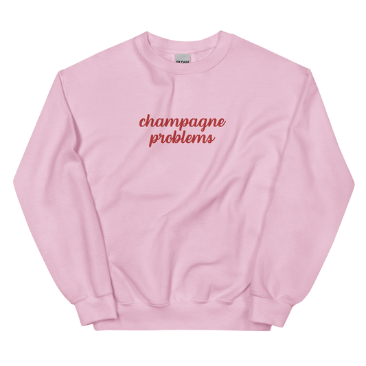 Champagne Problems Embroidered Crewneck Sweatshirt