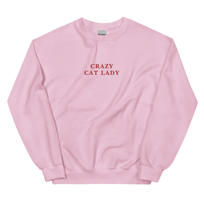 Crazy Cat Lady Embroidered Crewneck Sweatshirt