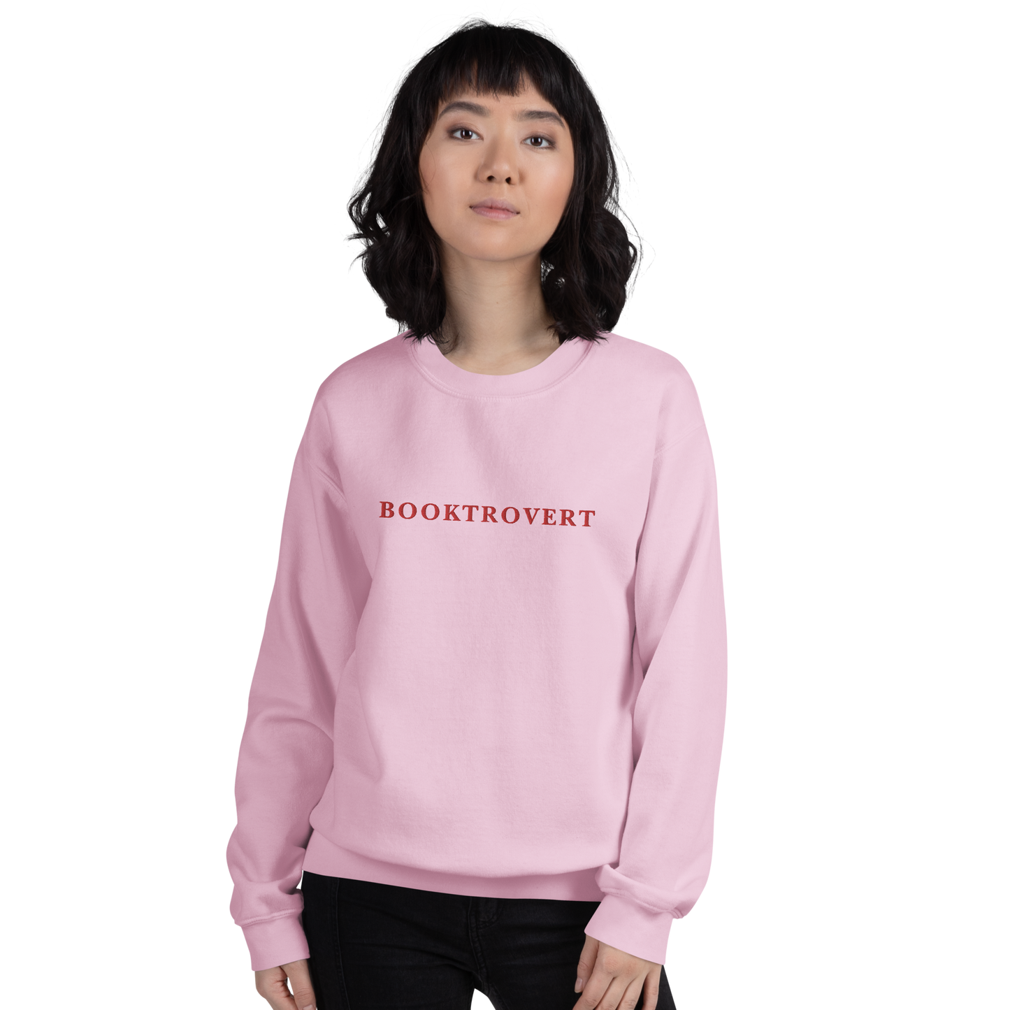 Booktrovert Embroidered Crewneck Sweatshirt