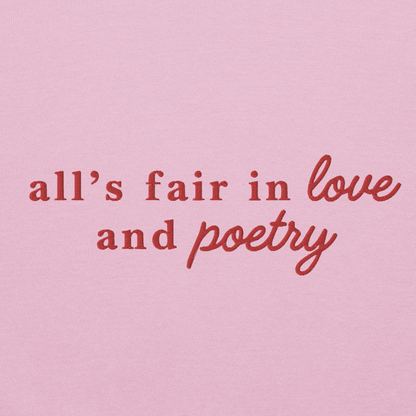 All's Fair in Love and Poetry Embroidered Crewneck Sweatshirt